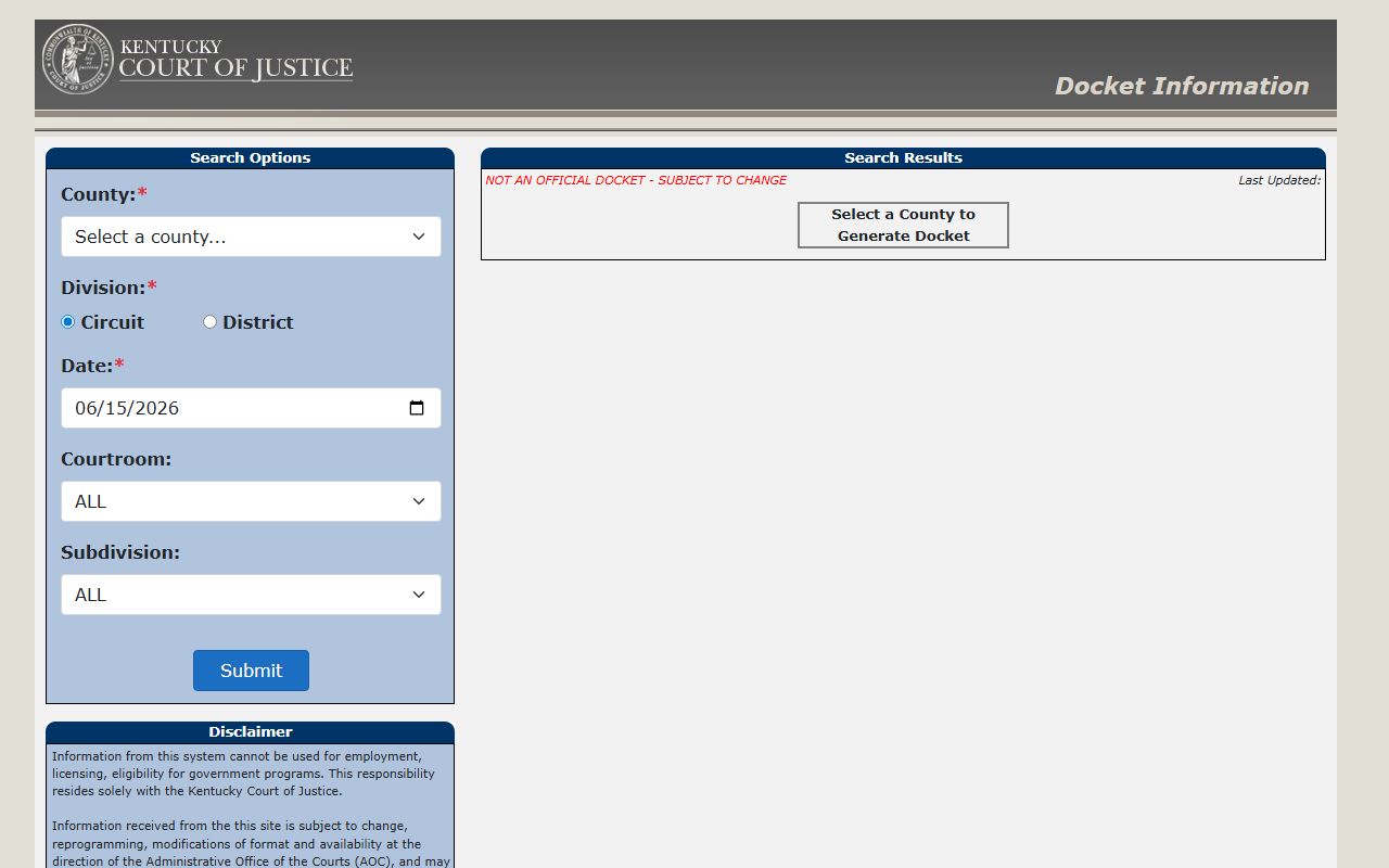 Owen County court records after jail arrest docket search fields